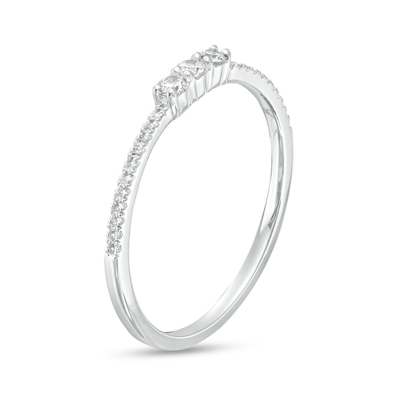 1/6 CT. T.w. Diamond Trio Stackable Band in 10K White Gold