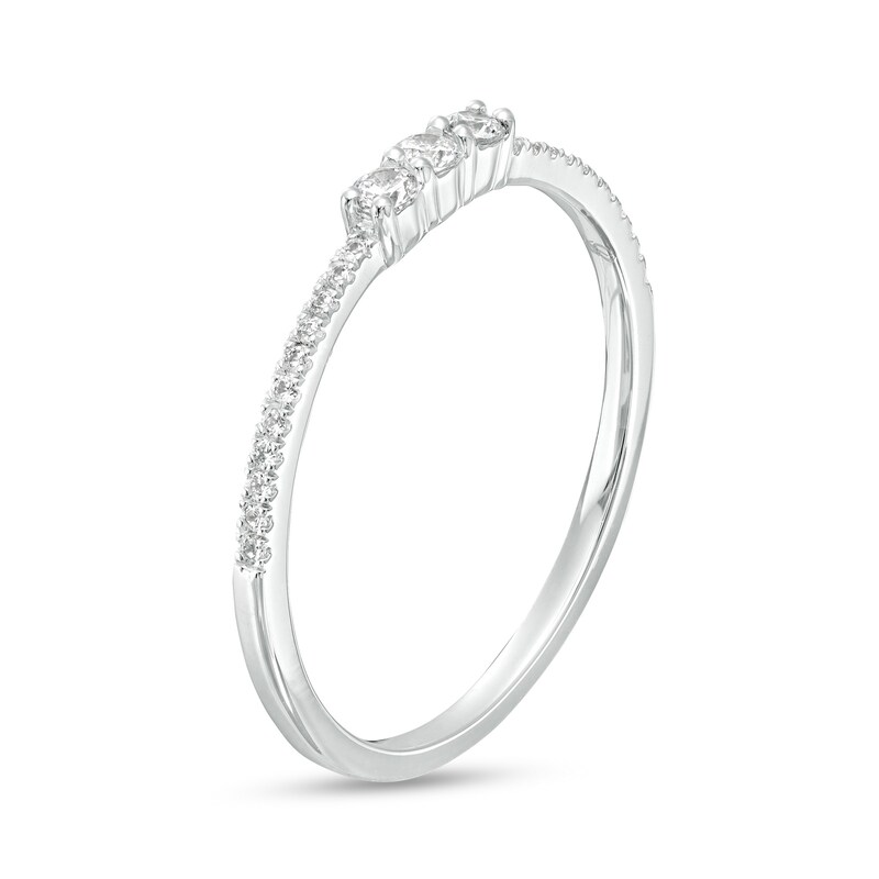 Main Image 3 of 1/6 CT. T.W. Diamond Trio Stackable Band in 10K White Gold