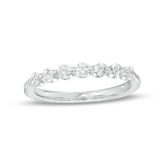 1/2 CT. T.w. Diamond Seven Stone Anniversary Band in 14K White Gold