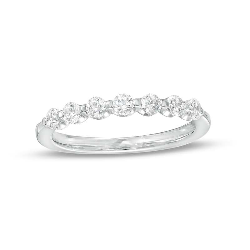 1/2 CT. T.W. Diamond Seven Stone Anniversary Band in 14K White Gold