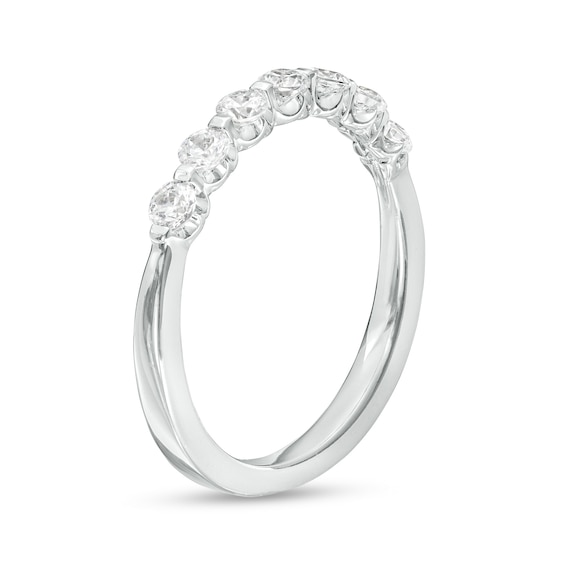 1/2 CT. T.w. Diamond Seven Stone Anniversary Band in 14K White Gold