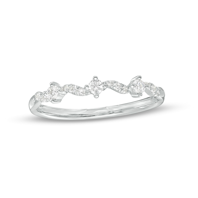 Main Image 1 of 1/5 CT. T.W. Diamond Swirl Stackable Band in 10K White Gold