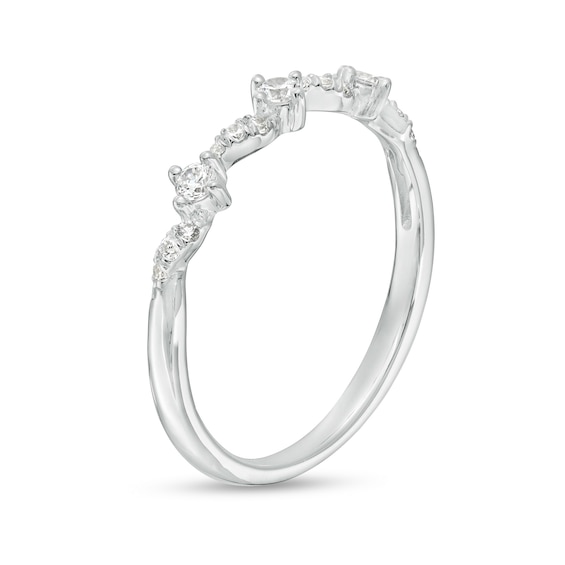 1/5 CT. T.w. Diamond Swirl Stackable Band in 10K White Gold