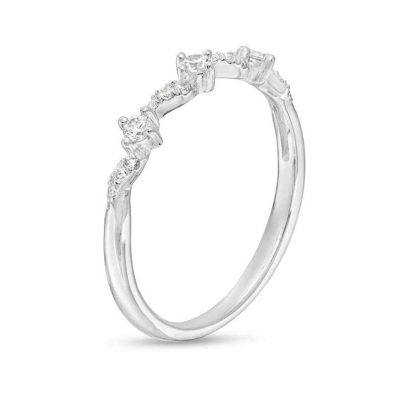 Main Image 3 of 1/5 CT. T.W. Diamond Swirl Stackable Band in 10K White Gold