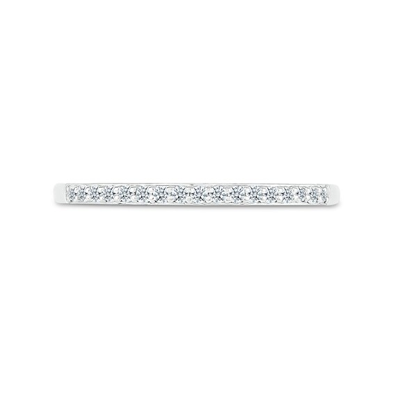 3.0mm Pink and White Lab-Created Sapphire Alternating Mom Triple Row Band in Sterling Silver