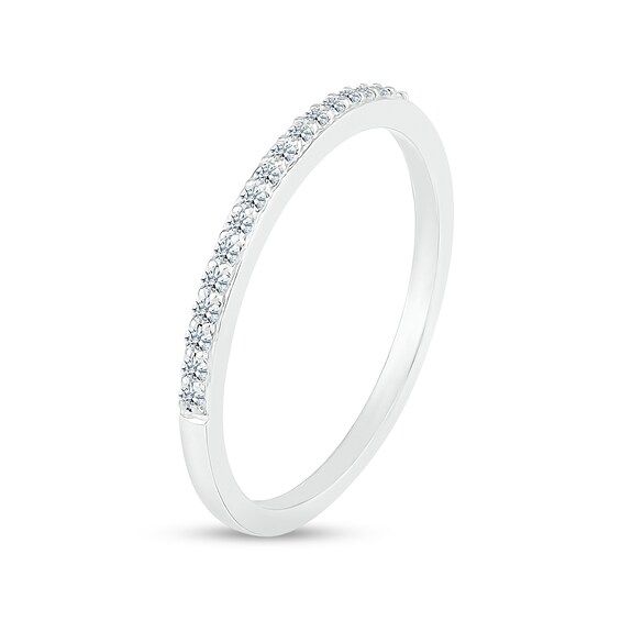 3.0mm Pink and White Lab-Created Sapphire Alternating Mom Triple Row Band in Sterling Silver