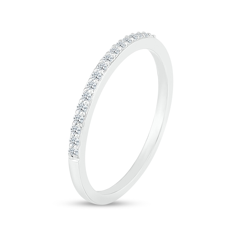 3.0mm Pink and White Lab-Created Sapphire Alternating "MOM" Triple Row Band in Sterling Silver