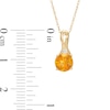 Thumbnail Image 2 of 6.0mm Citrine and Diamond Accent Loop-Top Drop Pendant in 10K Gold