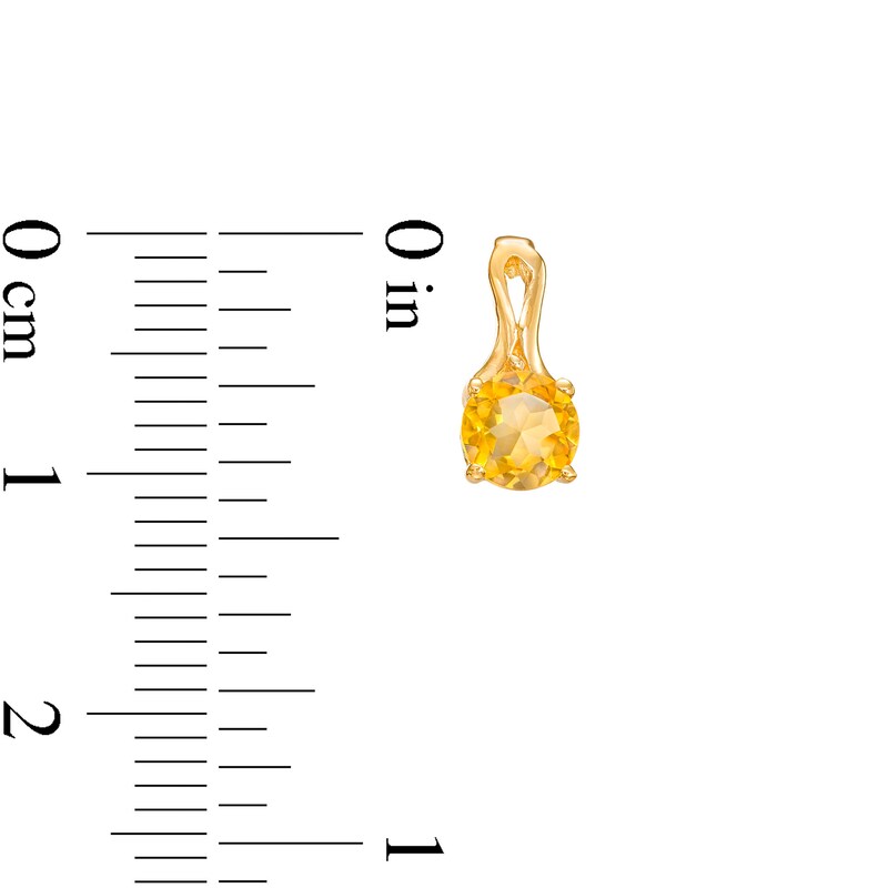 Main Image 3 of 5.0mm Citrine Solitaire Loop-Top Stud Earrings in 10K Gold