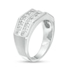 Thumbnail Image 2 of Men's 1-1/2 CT. T.W. Diamond Double Row Wedding Band in 10K White Gold