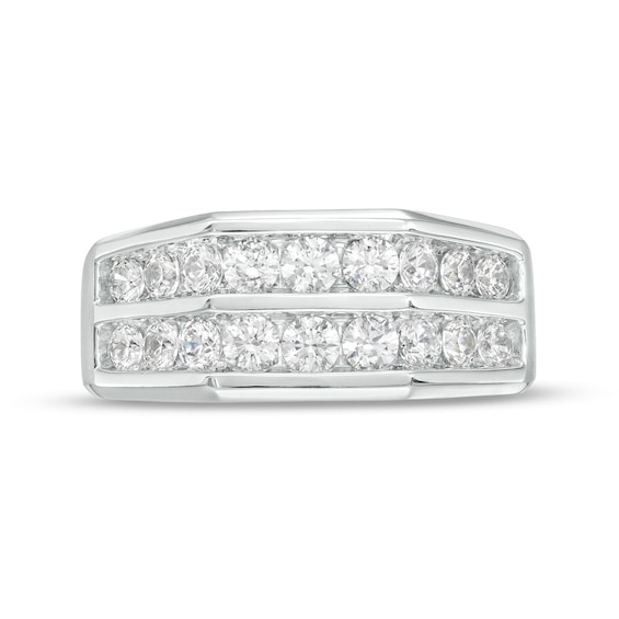 1-1/2 CT. T.w. Diamond Double Row Wedding Band in 10K White Gold