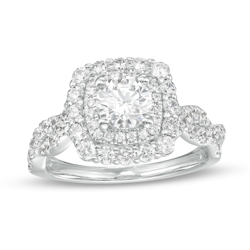 Main Image 1 of Love's Destiny by Zales 1-3/4 CT. T.W. Certified Diamond Double Frame Engagement Ring in 14K White Gold (I/I1)