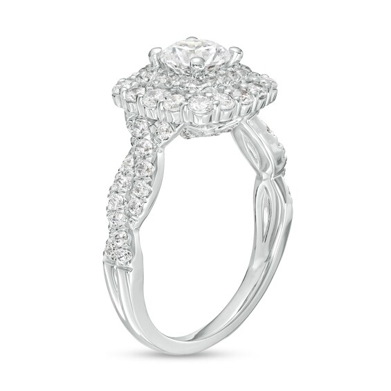 Love's Destiny by Zales 1-3/4 CT. T.w. Certified Diamond Double Frame Engagement Ring in 14K White Gold (I/I1)
