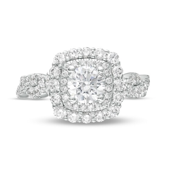 Love's Destiny by Zales 1-3/4 CT. T.w. Certified Diamond Double Frame Engagement Ring in 14K White Gold (I/I1)