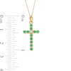 Thumbnail Image 2 of Lab-Created Emerald and Diamond Accent Cross Pendant in 10K Gold