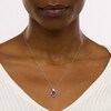 Thumbnail Image 2 of 7.0mm Heart-Shaped Amethyst and Diamond Accent Twist Bail Pendant in 10K White Gold