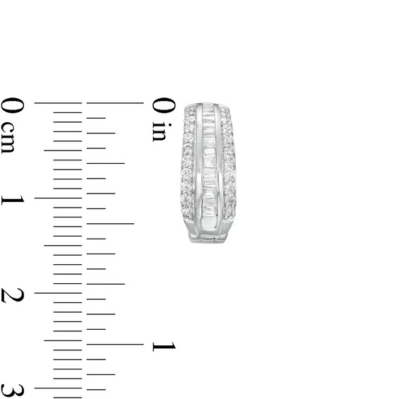1/2 CT. T.w. Diamond Triple Row Hoop Earrings in 10K White Gold