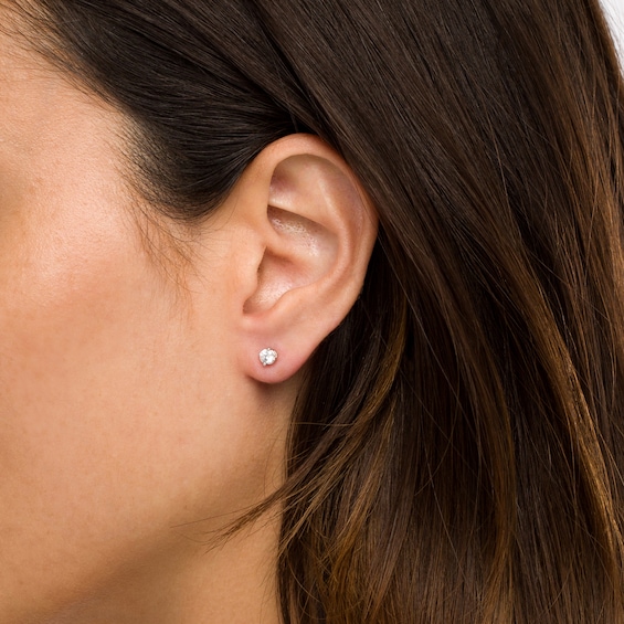 1/3 CT. T.w. Certified Lab-Grown Diamond Solitaire Stud Earrings in 10K White Gold (I/Si2)