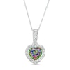 Thumbnail Image 1 of 8.0mm Heart-Shaped Mystic Fire® Topaz and 1/4 CT. T.W. Diamond Frame Pendant in 10K White Gold