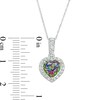Thumbnail Image 3 of 8.0mm Heart-Shaped Mystic Fire® Topaz and 1/4 CT. T.W. Diamond Frame Pendant in 10K White Gold