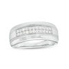 Thumbnail Image 1 of 1/3 CT. T.W. Diamond Double Row Vintage-Style Wedding Band in 10K White Gold
