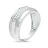 Thumbnail Image 3 of 1/3 CT. T.W. Diamond Double Row Vintage-Style Wedding Band in 10K White Gold