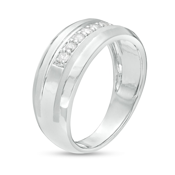 1/3 CT. T.w. Diamond Seven Stone Wedding Band in 10K White Gold