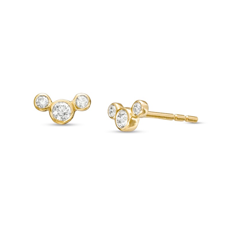 Main Image 1 of 1/6 CT. T.W. Diamond Trio Stud Earrings in 10K Gold
