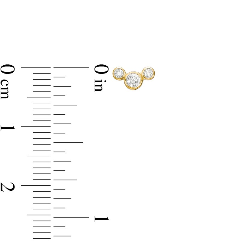 Main Image 3 of 1/6 CT. T.W. Diamond Trio Stud Earrings in 10K Gold
