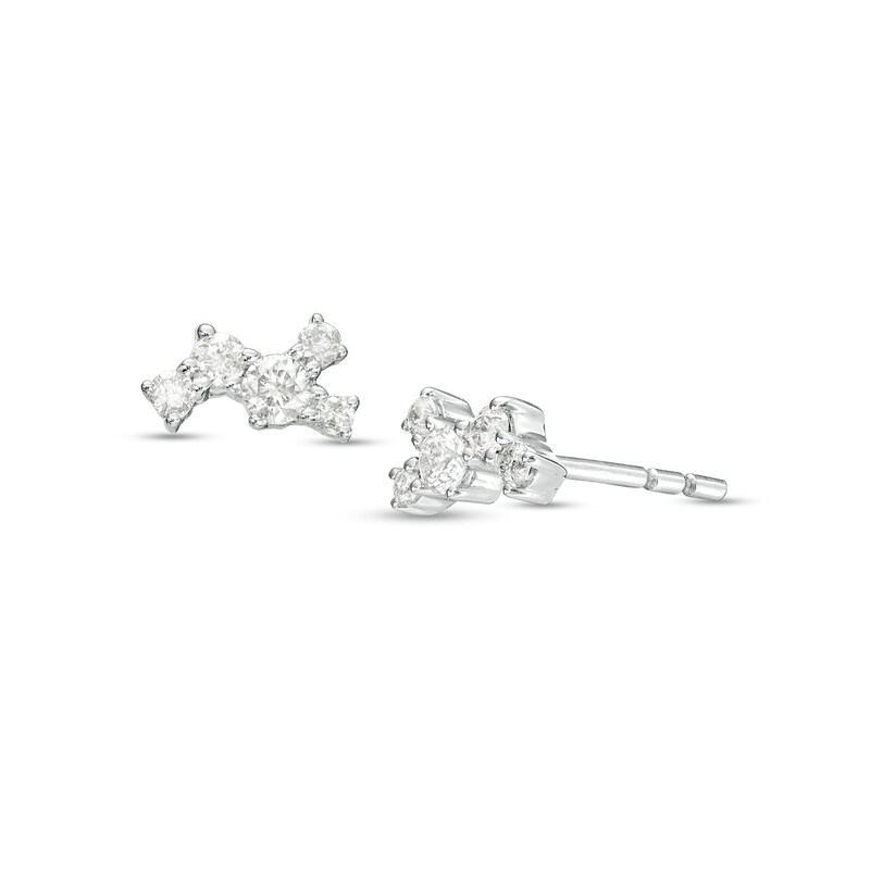 Main Image 1 of 1/4 CT. T.W. Diamond Scatter Stud Earrings in 10K White Gold