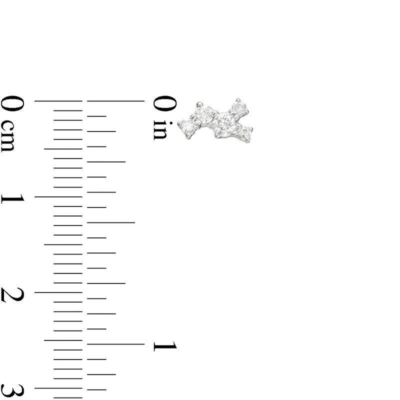 Main Image 3 of 1/4 CT. T.W. Diamond Scatter Stud Earrings in 10K White Gold