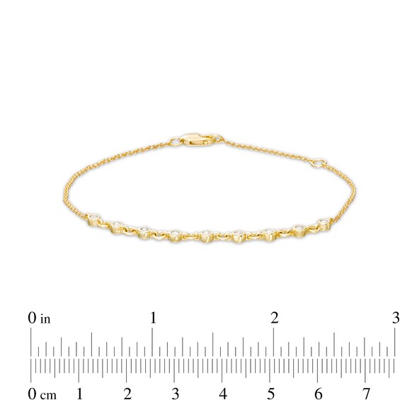1/5 CT. T.w. Diamond Alternating Link Bracelet in 10K Gold â 7.5"