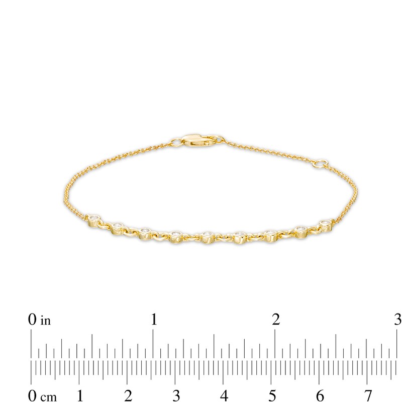 Main Image 3 of 1/5 CT. T.W. Diamond Alternating Link Bracelet in 10K Gold – 7.5"