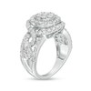 Thumbnail Image 3 of 2 CT. T.W. Multi-Diamond Double Frame Twist Shank Ring in 10K White Gold