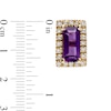 Thumbnail Image 3 of Sideways Baguette Amethyst and 1/8 CT. T.W. Diamond Frame Stud Earrings in 10K Gold