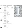 Thumbnail Image 3 of Sideways Baguette White Lab-Created Sapphire and 1/8 CT. T.W. Diamond Frame Stud Earrings in 10K White Gold