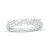 Thumbnail Image 1 of 1/2 CT. T.W. Princess-Cut and Round Diamond Alternating Anniversary Band in 14K White Gold