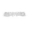 Thumbnail Image 4 of 1/2 CT. T.W. Princess-Cut and Round Diamond Alternating Anniversary Band in 14K White Gold