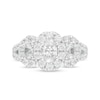 Thumbnail Image 4 of 2 CT. T.W. Certified Oval Diamond Frame Past Present Future® Split Shank Engagement Ring in 14K White Gold (I/SI2)