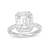 Thumbnail Image 0 of 4 CT. T.W. Certified Emerald-Cut Lab-Created Diamond Frame Engagement Ring in 14K White Gold (F/VS2)