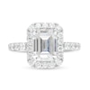 Thumbnail Image 3 of 4 CT. T.W. Certified Emerald-Cut Lab-Created Diamond Frame Engagement Ring in 14K White Gold (F/VS2)