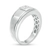 Thumbnail Image 2 of 3/8 CT. T.W. Quad Square-Cut Diamond Stepped Edge Wedding Band in 10K White Gold