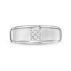 Thumbnail Image 3 of 3/8 CT. T.W. Quad Square-Cut Diamond Stepped Edge Wedding Band in 10K White Gold