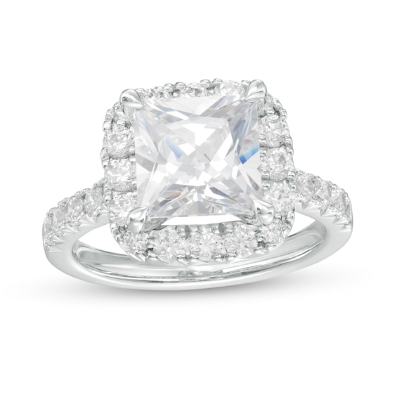 CT. T.w. Certified Princess-Cut Lab-Grown Diamond Frame Engagement Ring in 14K White Gold (F/Vs2