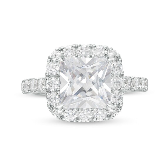4 CT. T.w. Certified Princess-Cut Lab-Grown Diamond Frame Engagement Ring in 14K White Gold (F/Vs2)