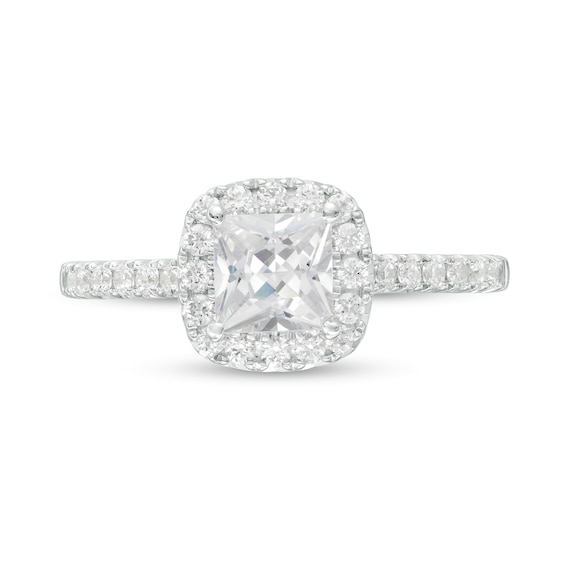 1-1/3 CT. T.w. Certified Princess-Cut Lab-Grown Diamond Frame Engagement Ring in 14K White Gold (F/Vs2)