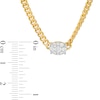 Thumbnail Image 3 of 1/2 CT. T.W. Oval-Shaped Multi-Diamond Sideways Necklace in 10K Gold - 16"