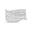 Thumbnail Image 4 of 1 CT. T.W. Baguette and Round Diamond Multi-Row Crossover Ring in 10K White Gold