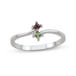 Princess-Cut Gemstone Bypass Ring (2-4 Stones)