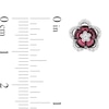 Thumbnail Image 2 of Enchanted Disney Mulan Rhodolite Garnet and 1/5 CT. T.W. Diamond Flower Stud Earrings in Sterling Silver